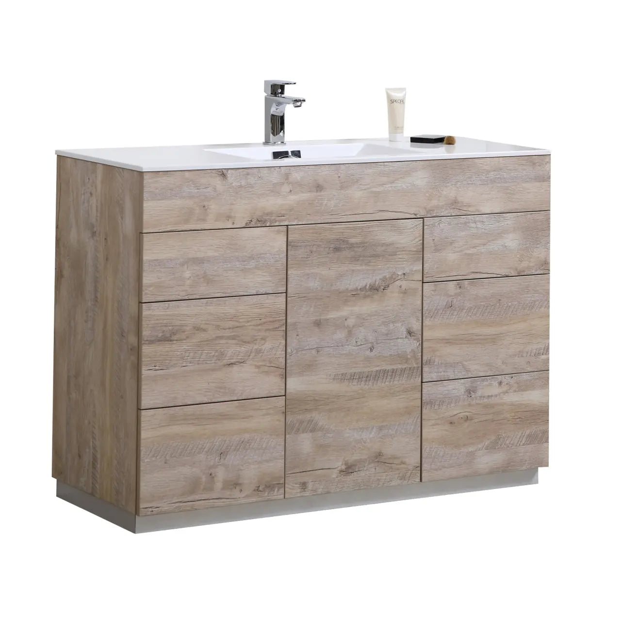 Kube Bath Milano 48″ Nature Wood Floor Mount Modern Bathroom Vanity - Plumbing Market