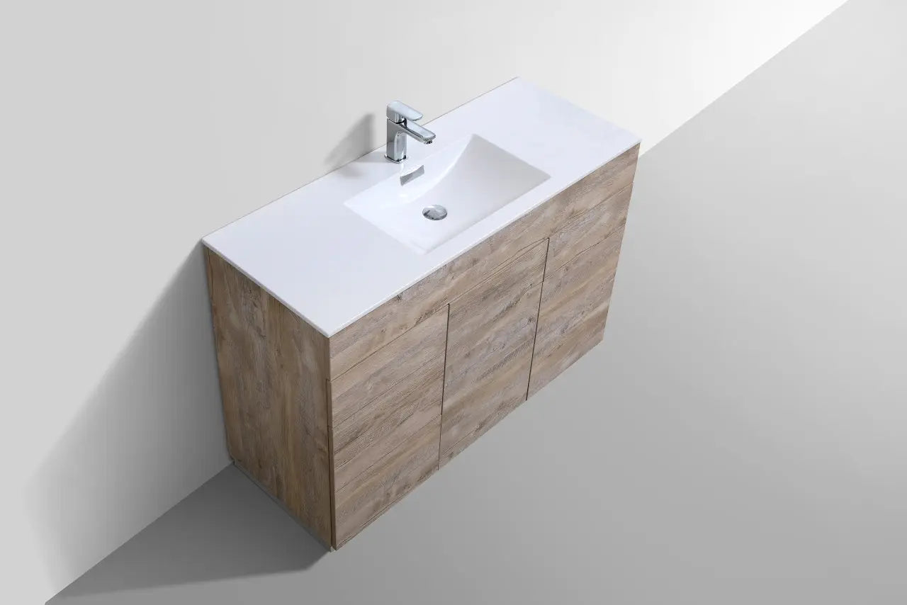 Kube Bath Milano 48″ Nature Wood Floor Mount Modern Bathroom Vanity - Plumbing Market