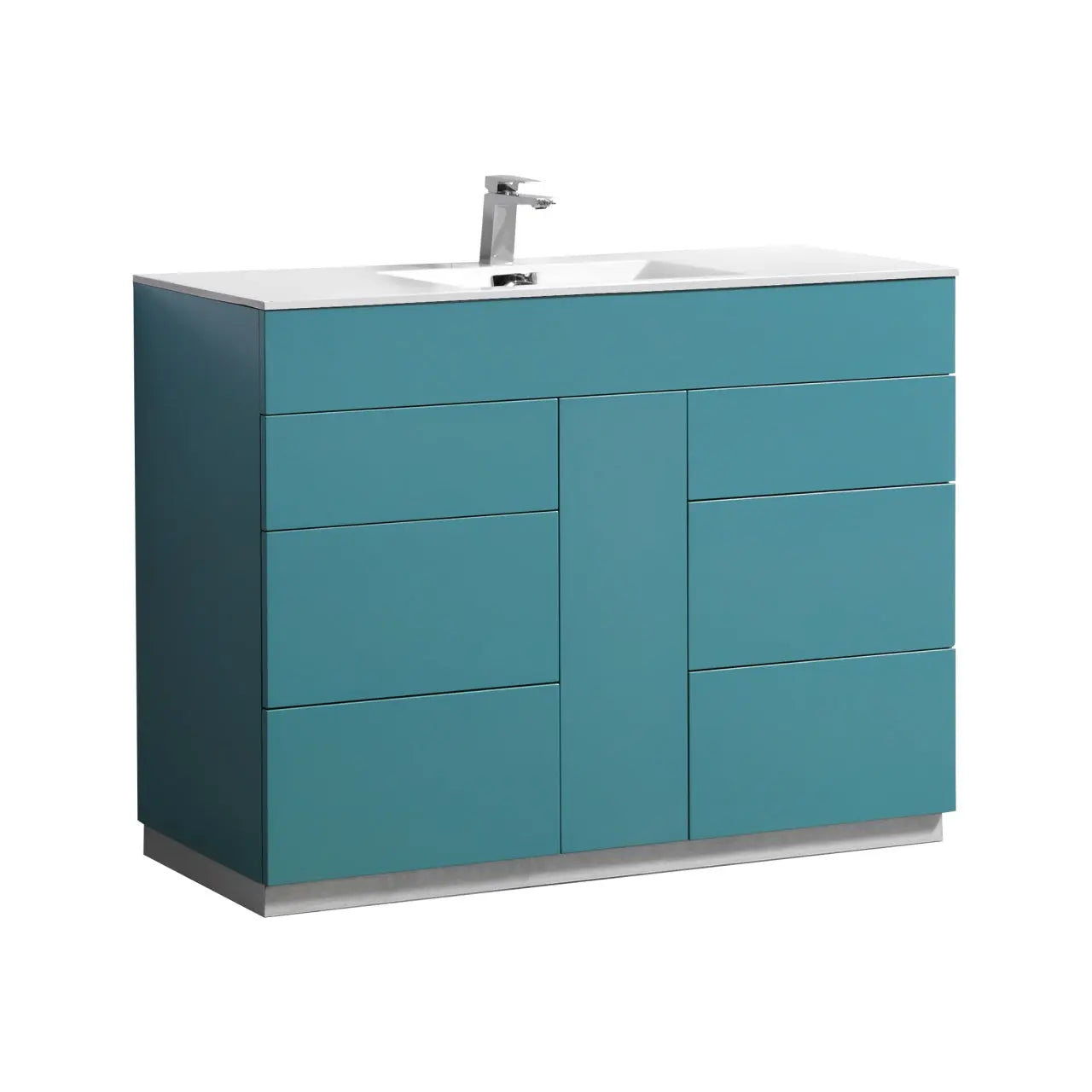 Kube Bath Milano 48″ Teal Green Floor Mount Modern Bathroom Vanity - Plumbing Market
