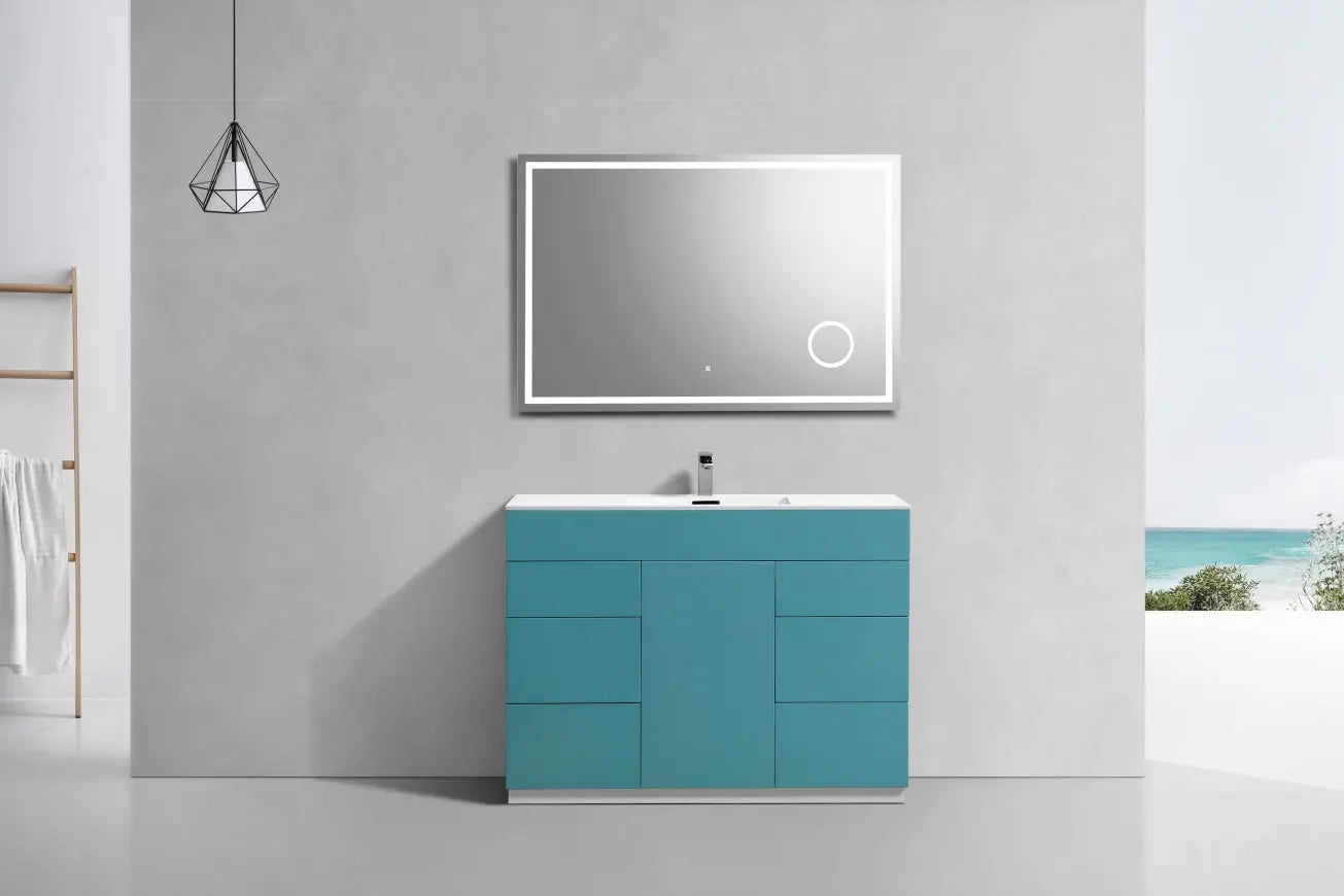 Kube Bath Milano 48″ Teal Green Floor Mount Modern Bathroom Vanity - Plumbing Market