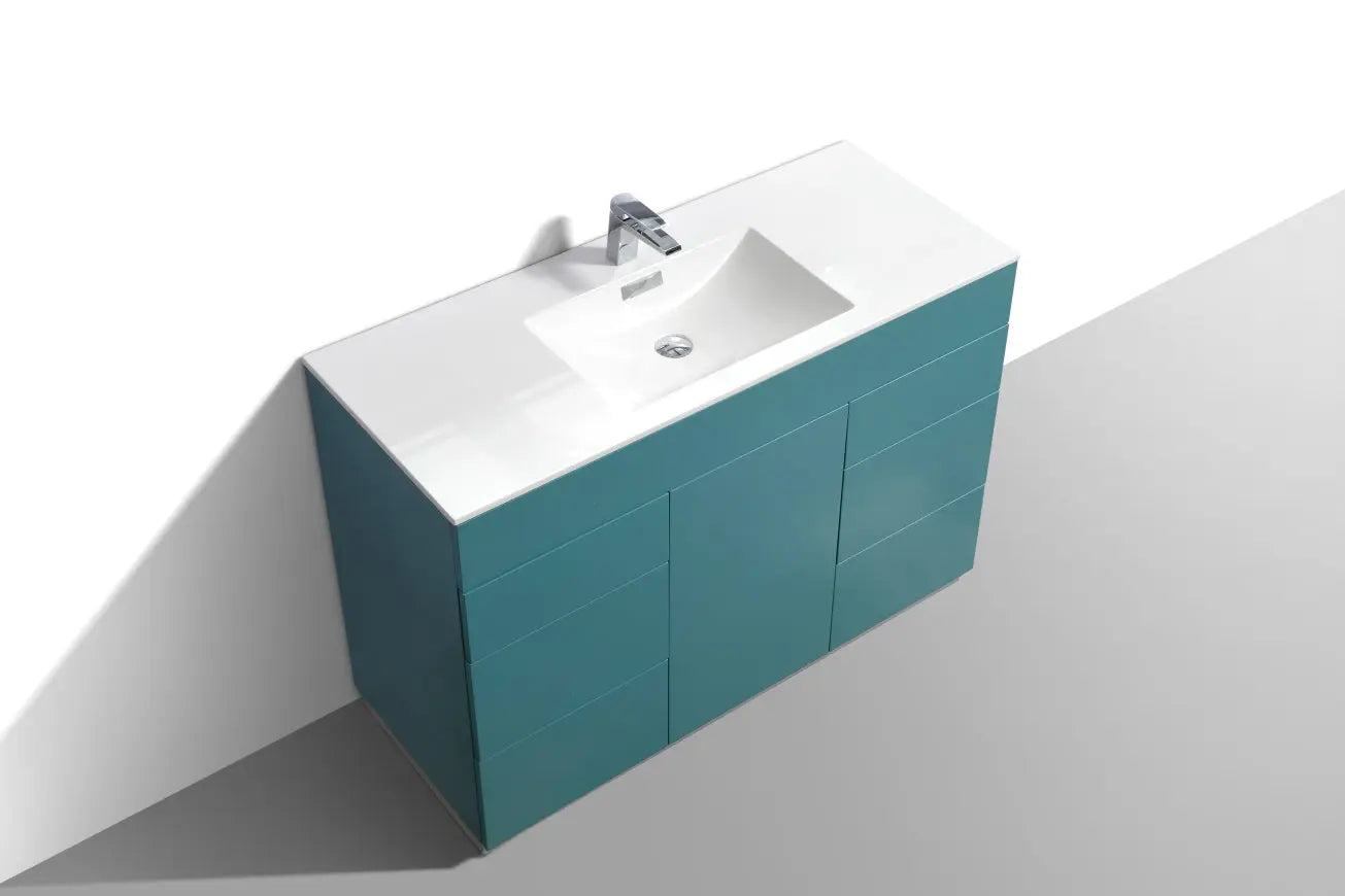 Kube Bath Milano 48″ Teal Green Floor Mount Modern Bathroom Vanity - Plumbing Market