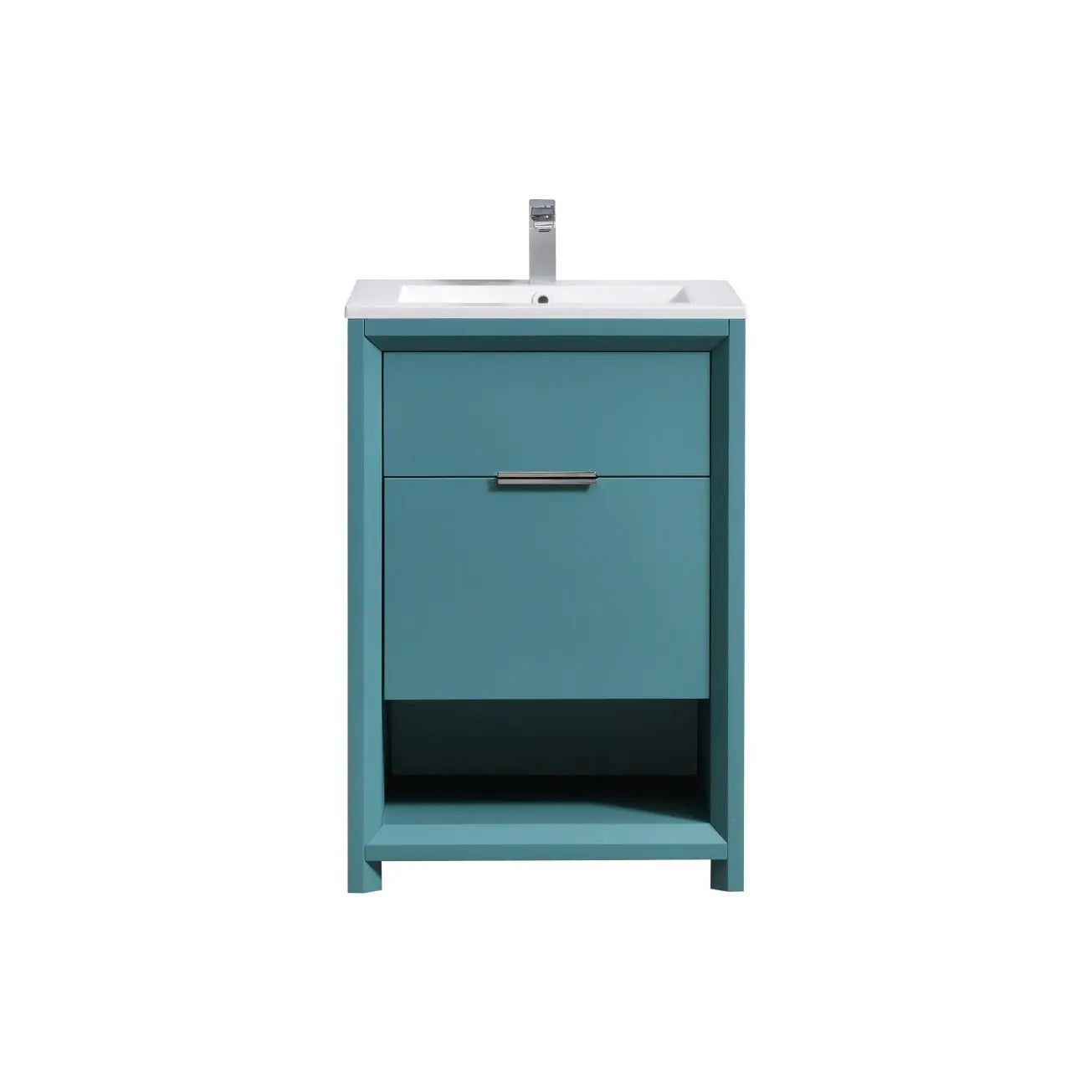 Kube Bath Nudo 24″ Modern Bathroom Vanity in Teal Green Finish - Plumbing Market
