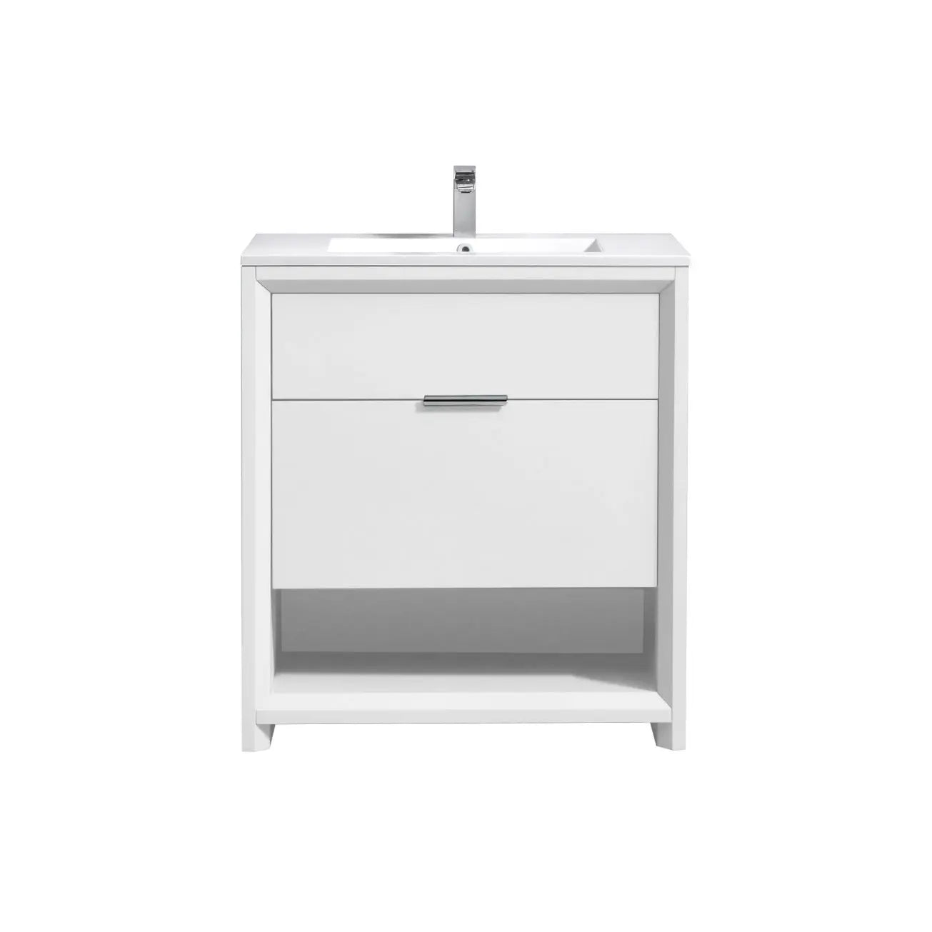 Kube Bath Nudo 32″ Modern Bathroom Vanity in High Gloss White Finish - Plumbing Market