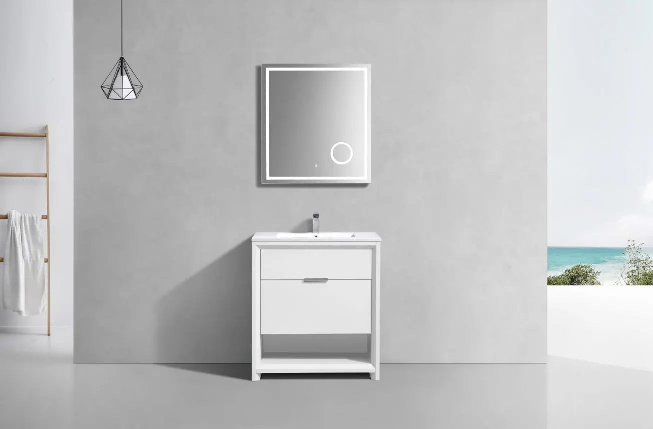 Kube Bath Nudo 32″ Modern Bathroom Vanity in High Gloss White Finish - Plumbing Market
