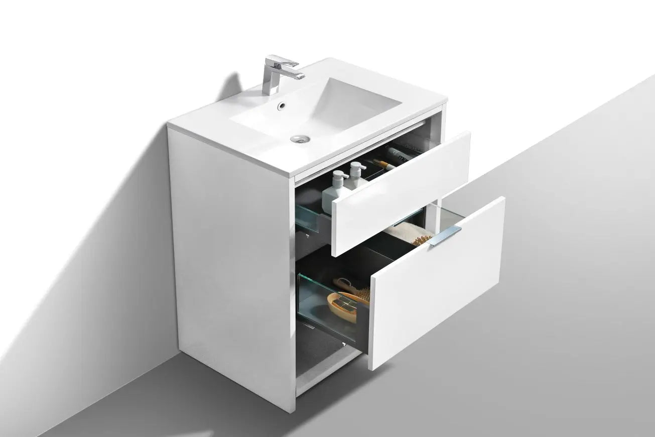 Kube Bath Nudo 32″ Modern Bathroom Vanity in High Gloss White Finish - Plumbing Market