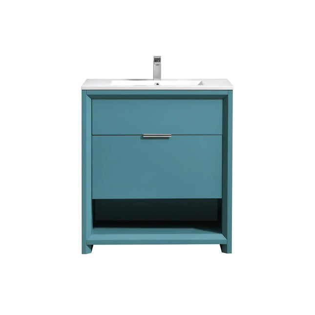 Kube Bath Nudo 32″ Modern Bathroom Vanity in Teal Green Finish - Plumbing Market