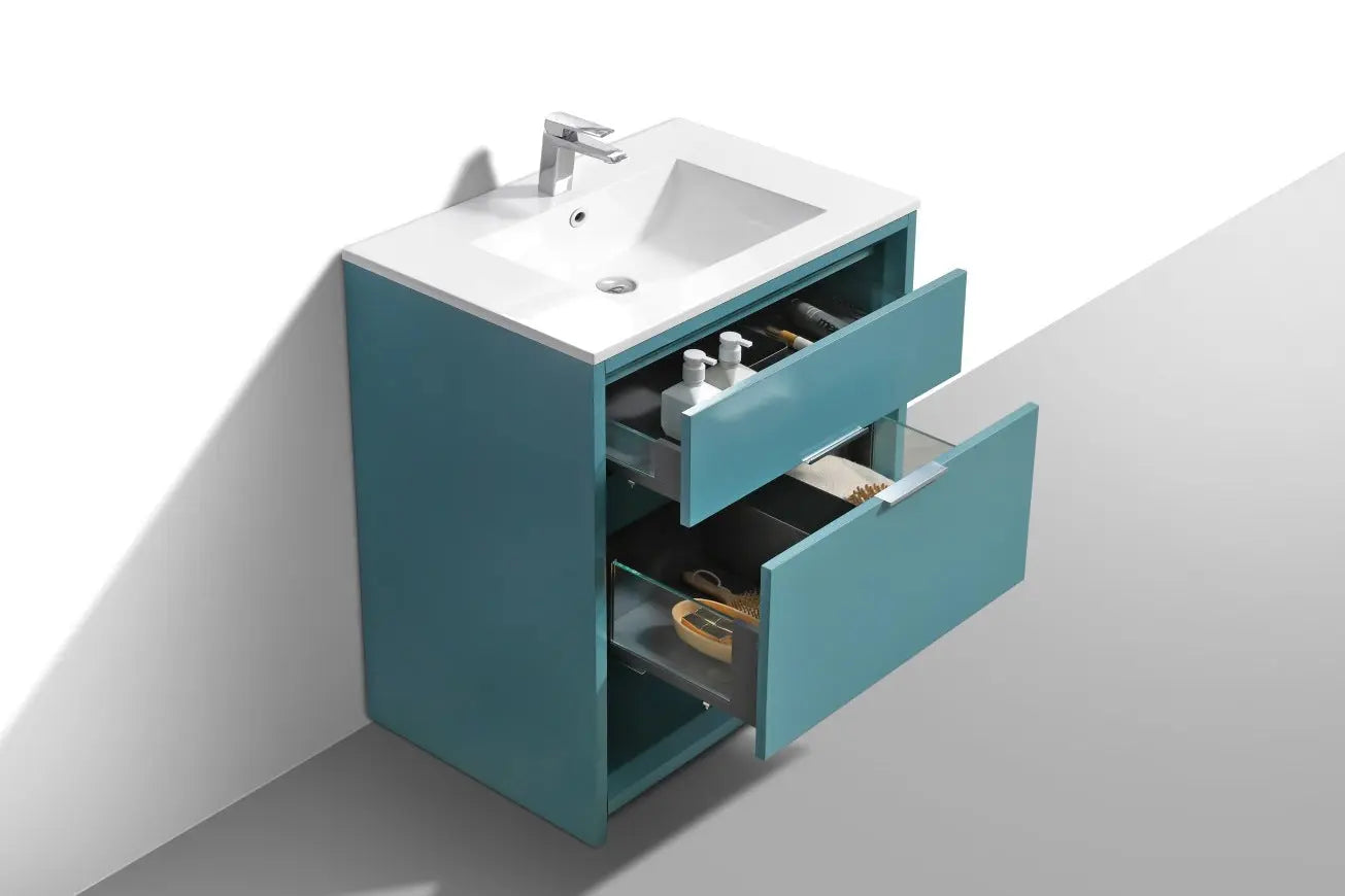 Kube Bath Nudo 32″ Modern Bathroom Vanity in Teal Green Finish - Plumbing Market