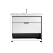 Kube Bath Nudo 36″ Modern Bathroom Vanity in High Gloss White Finish - Plumbing Market