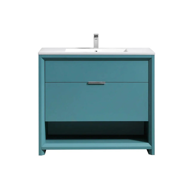 Kube Bath Nudo 36″ Modern Bathroom Vanity in Teal Green Finish - Plumbing Market