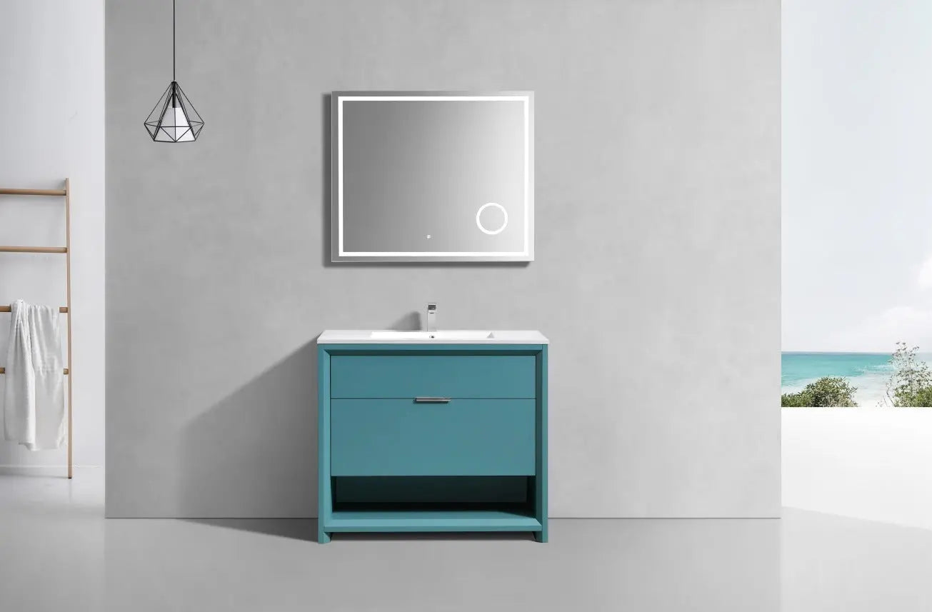 Kube Bath Nudo 36″ Modern Bathroom Vanity in Teal Green Finish - Plumbing Market