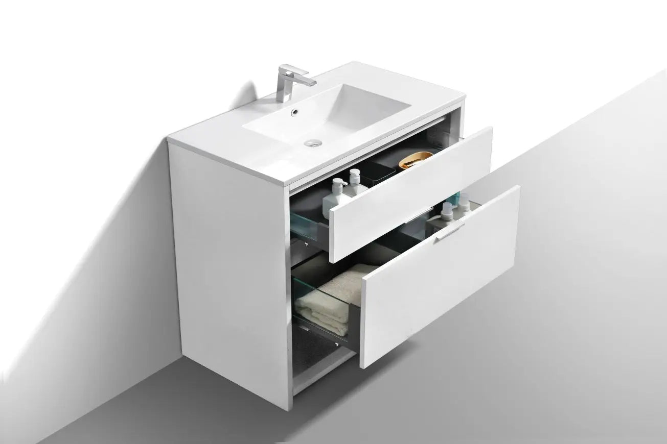 Kube Bath Nudo 40″ Modern Bathroom Vanity in High Gloss White Finish - Plumbing Market