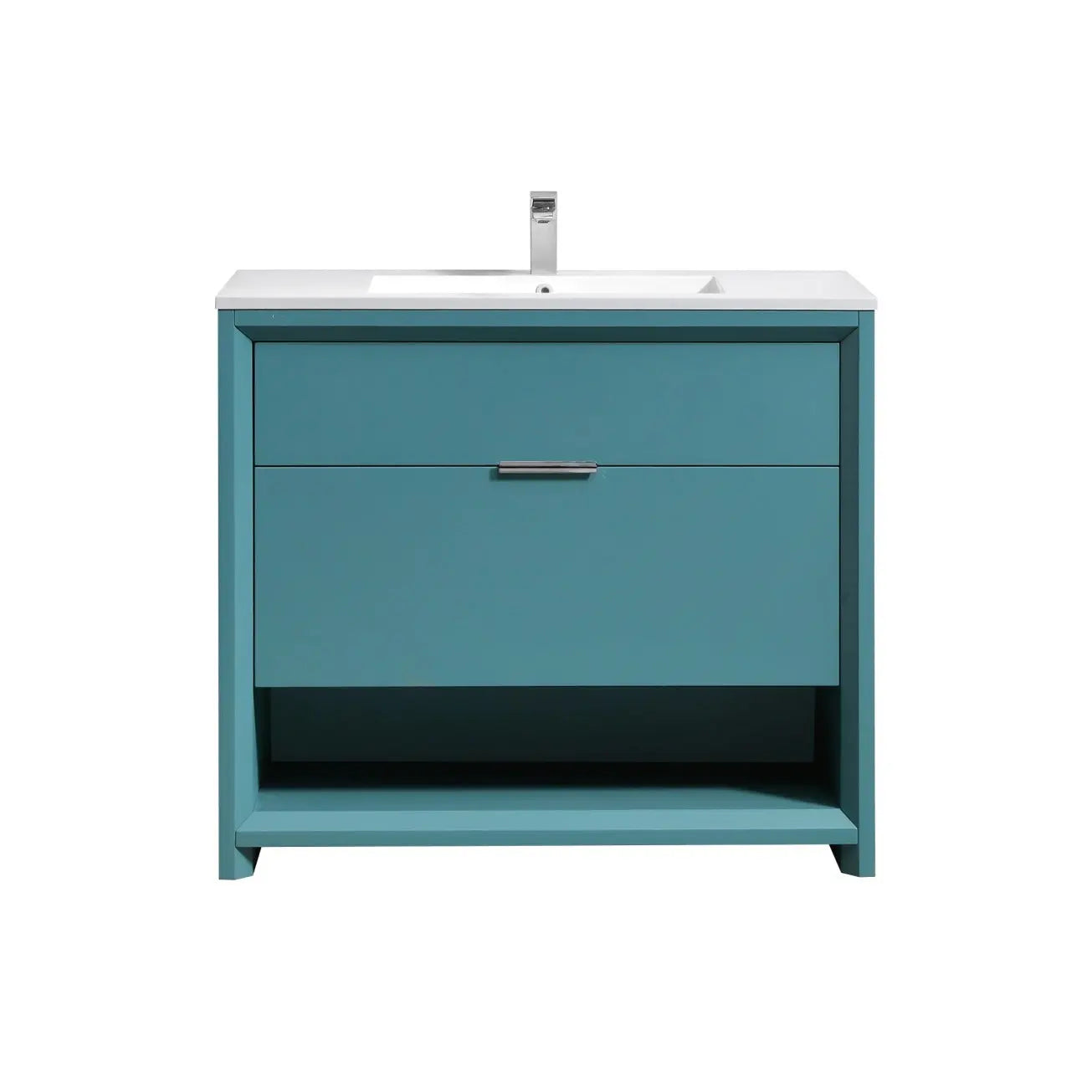 Kube Bath Nudo 40″ Modern Bathroom Vanity in Teal Green Finish - Plumbing Market