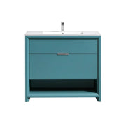 Kube Bath Nudo 40″ Modern Bathroom Vanity in Teal Green Finish - Plumbing Market