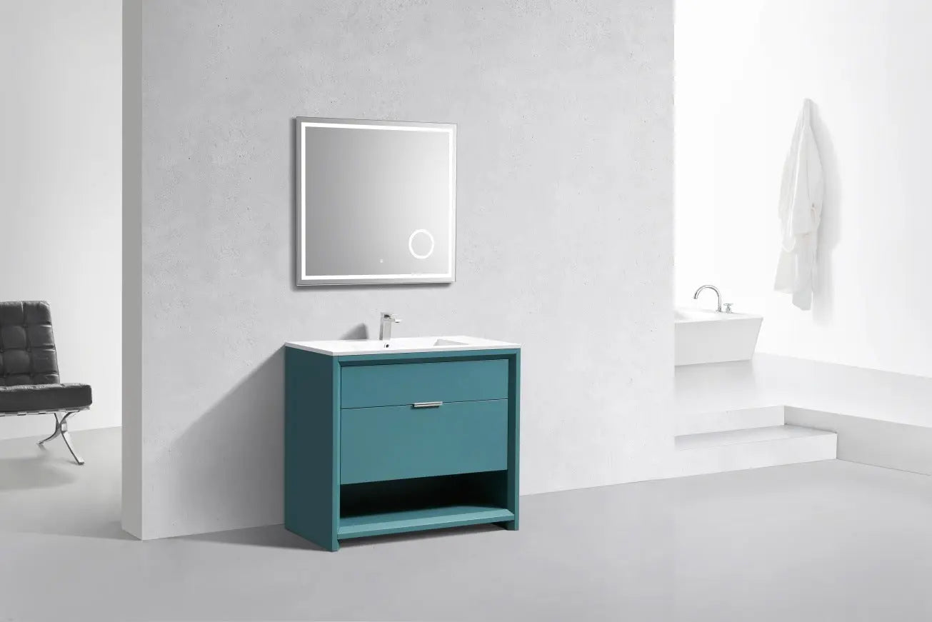 Kube Bath Nudo 40″ Modern Bathroom Vanity in Teal Green Finish - Plumbing Market