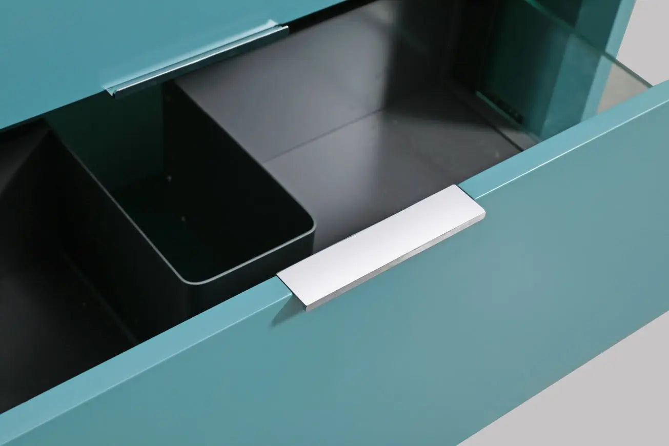 Kube Bath Nudo 48″ Double Sink Modern Bathroom Vanity in Teal Green Finish - Plumbing Market