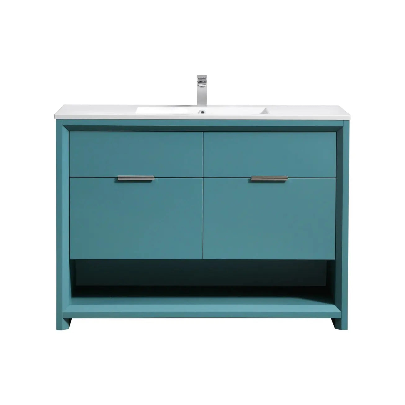 Kube Bath Nudo 48″ Single Sink Modern Bathroom Vanity in Teal Green Finish - Plumbing Market