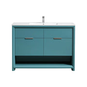 Kube Bath Nudo 48″ Single Sink Modern Bathroom Vanity in Teal Green Finish - Plumbing Market
