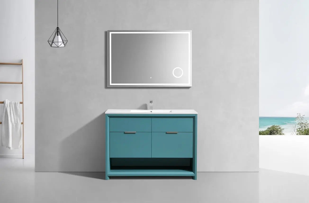 Kube Bath Nudo 48″ Single Sink Modern Bathroom Vanity in Teal Green Finish - Plumbing Market