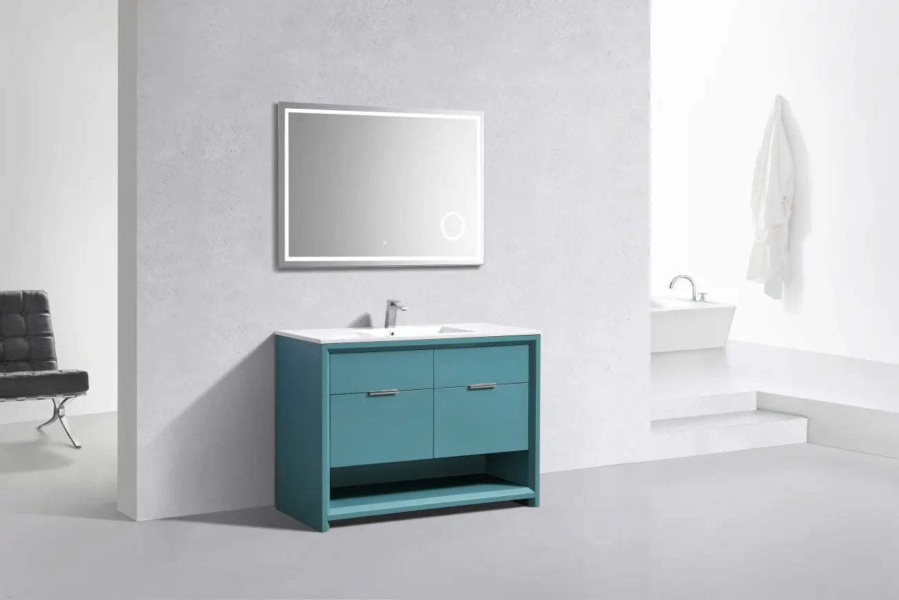 Kube Bath Nudo 48″ Single Sink Modern Bathroom Vanity in Teal Green Finish - Plumbing Market