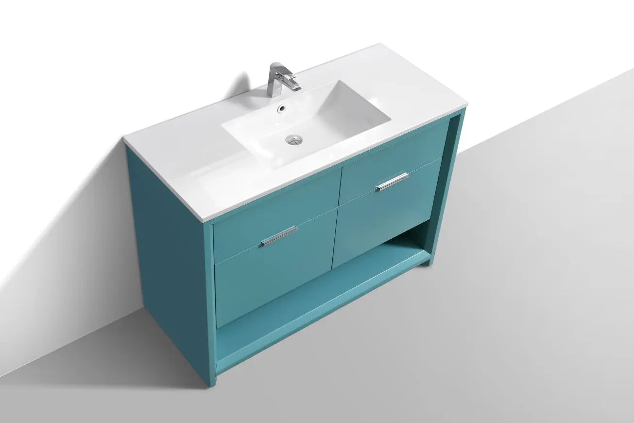 Kube Bath Nudo 48″ Single Sink Modern Bathroom Vanity in Teal Green Finish - Plumbing Market