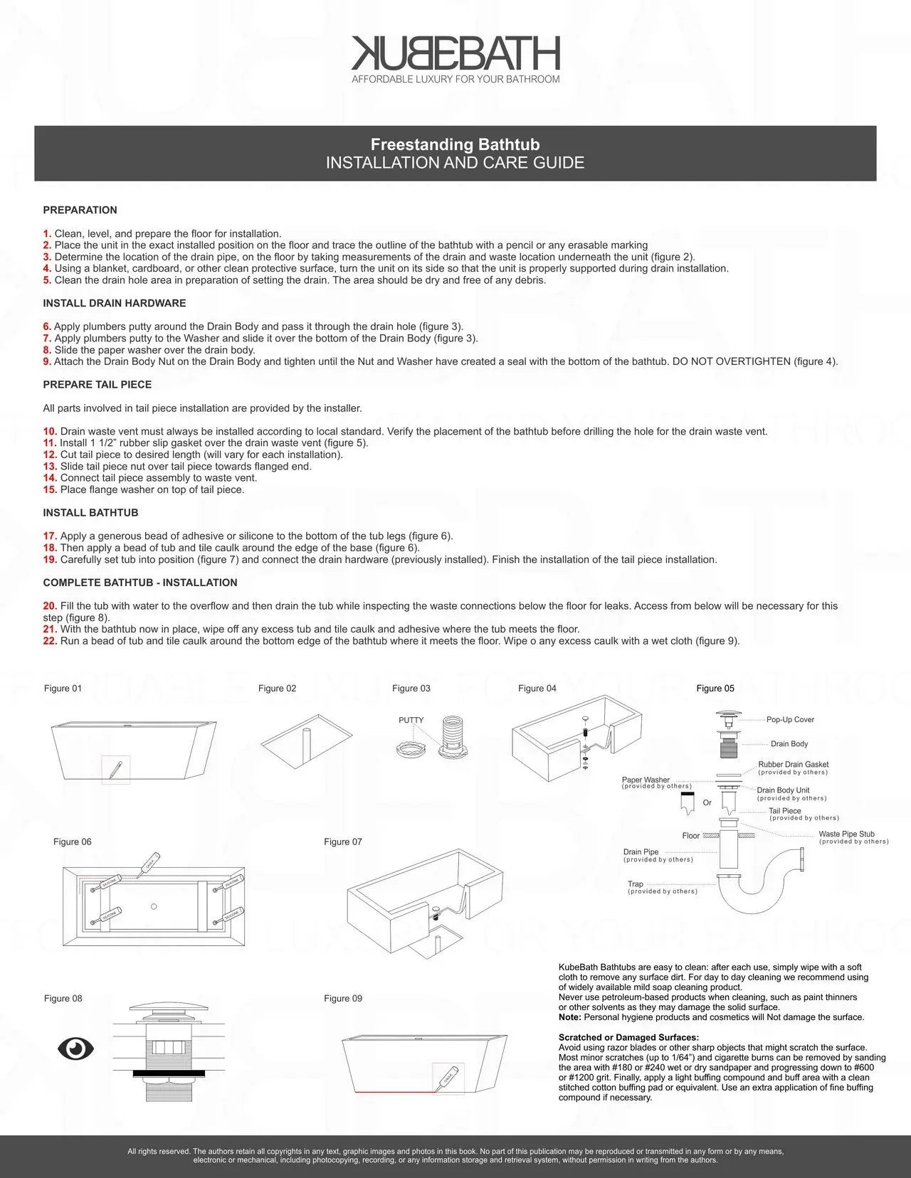 Kube Bath Onde 66 Inch Free Standing Bathtub - Plumbing Market