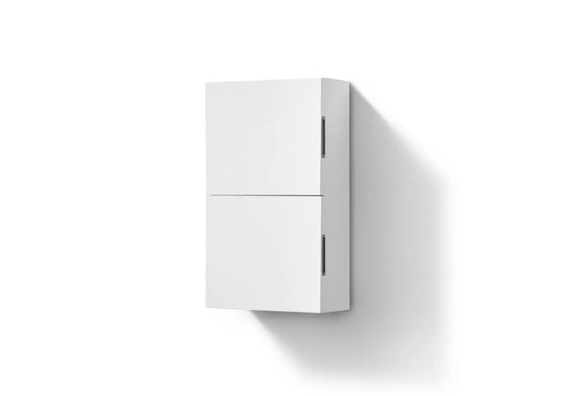 Kube Bath Small Bathroom High Gloss White Linen Side Cabinet w/ 2 Storage Areas - Plumbing Market