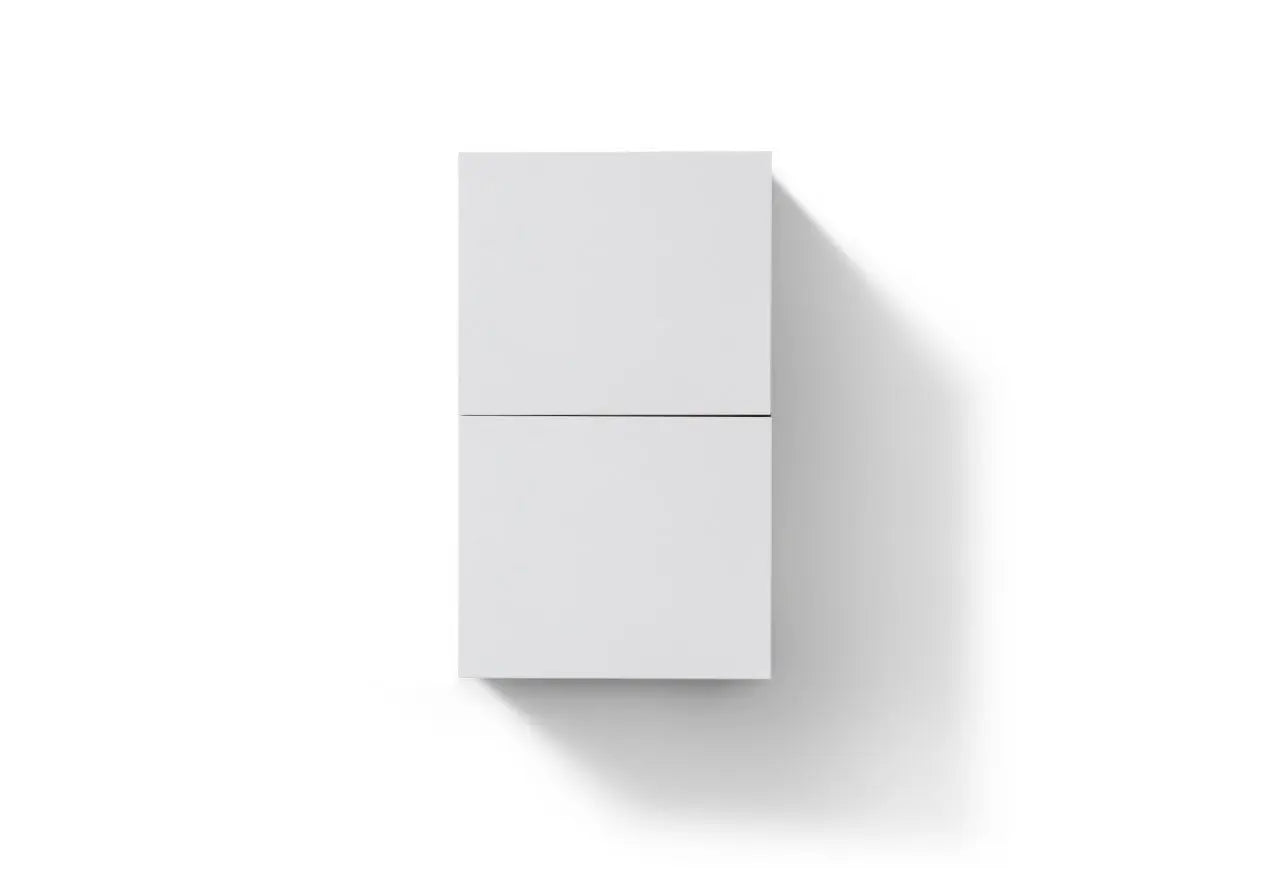 Kube Bath Small Bathroom High Gloss White Linen Side Cabinet w/ 2 Storage Areas - Plumbing Market