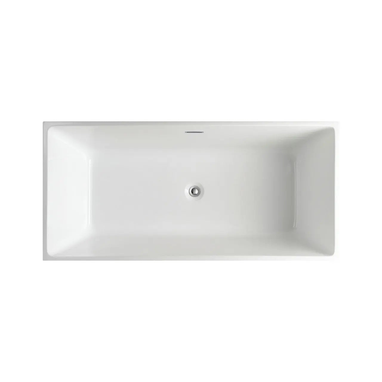 Kube Bath Squadra 63 Inch Free Standing Bathtub - White - Plumbing Market