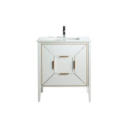 Kube Bath Vetro 30″ Gloss White Vanity W/ Quartz Counter Top - Plumbing Market