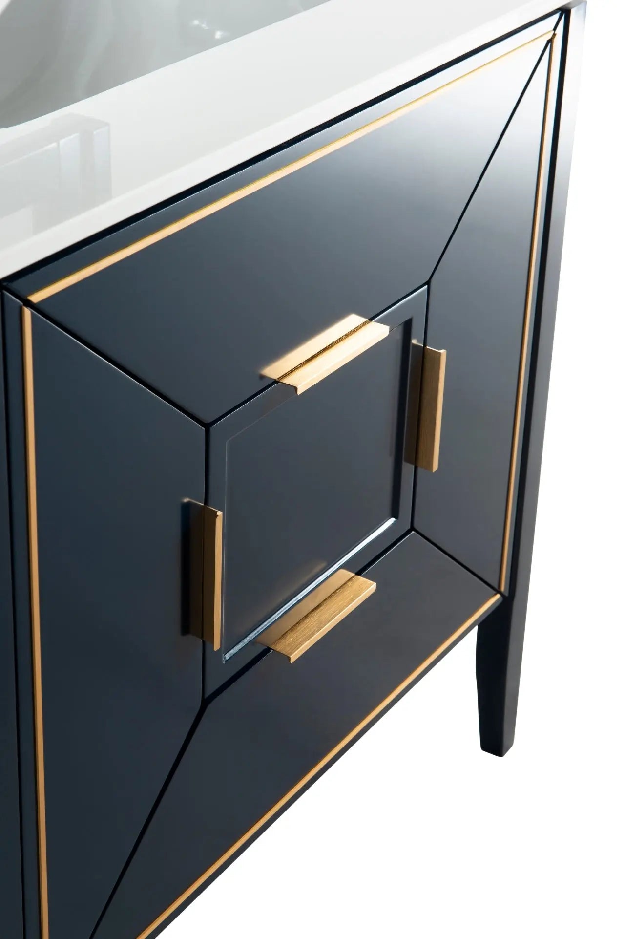 Kube Bath Vetro 36″ Gloss Blue Vanity W/ Quartz Counter Top - Plumbing Market