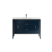 Kube Bath Vetro 48″ Gloss Blue Vanity W/ Quartz Counter Top - Plumbing Market
