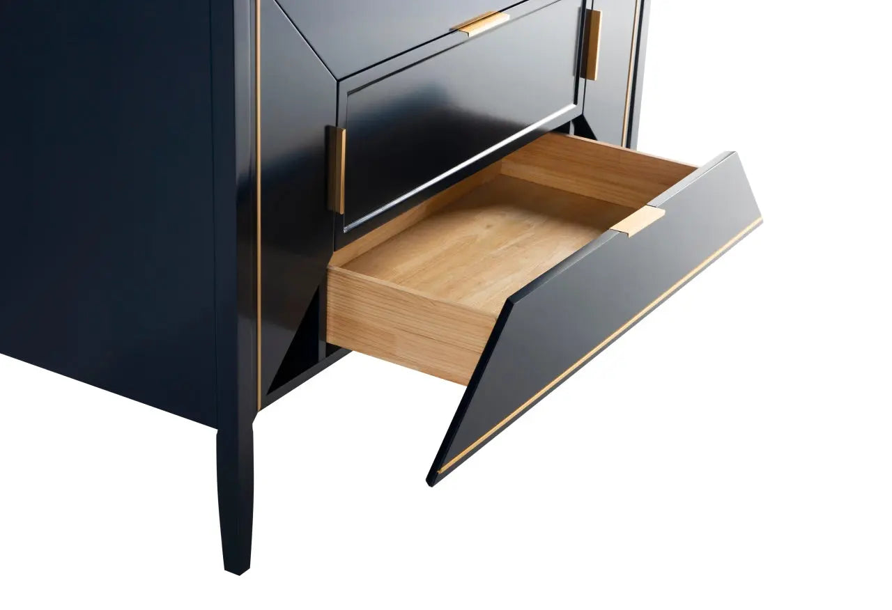 Kube Bath Vetro 48″ Gloss Blue Vanity W/ Quartz Counter Top - Plumbing Market