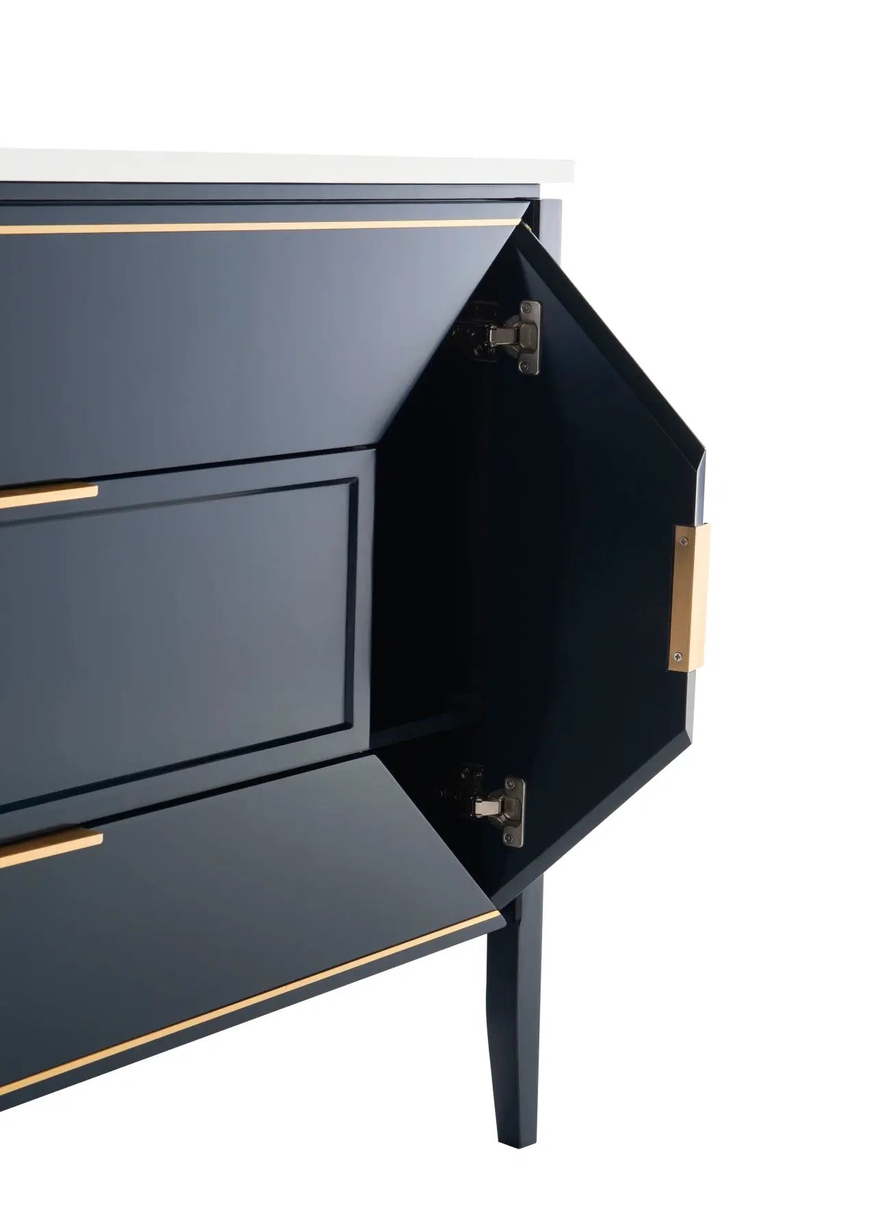 Kube Bath Vetro 48″ Gloss Blue Vanity W/ Quartz Counter Top - Plumbing Market