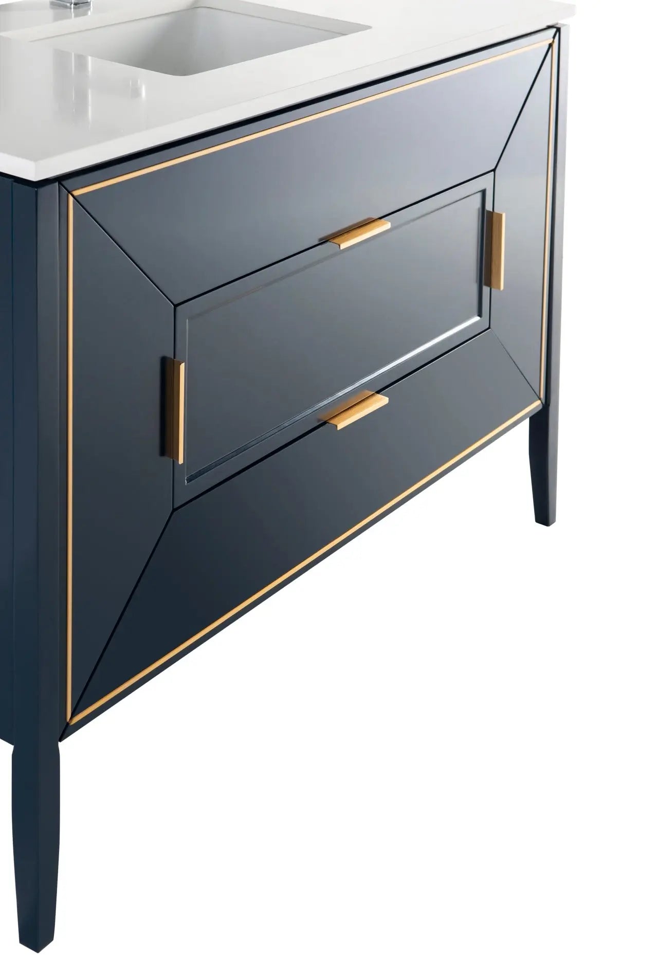 Kube Bath Vetro 48″ Gloss Blue Vanity W/ Quartz Counter Top - Plumbing Market