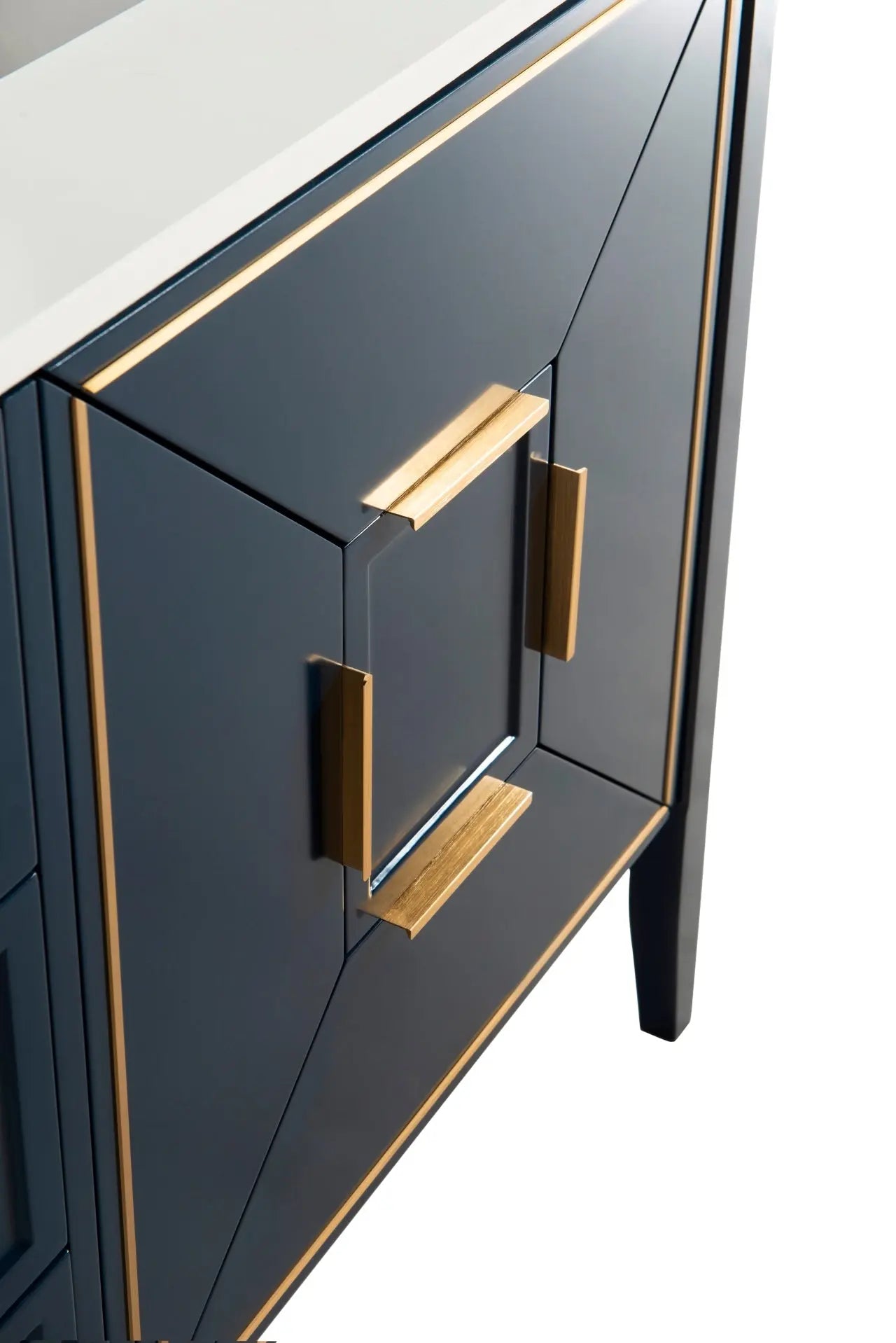 Kube Bath Vetro 60″ Gloss Blue Vanity W/ Quartz Counter Top - Plumbing Market