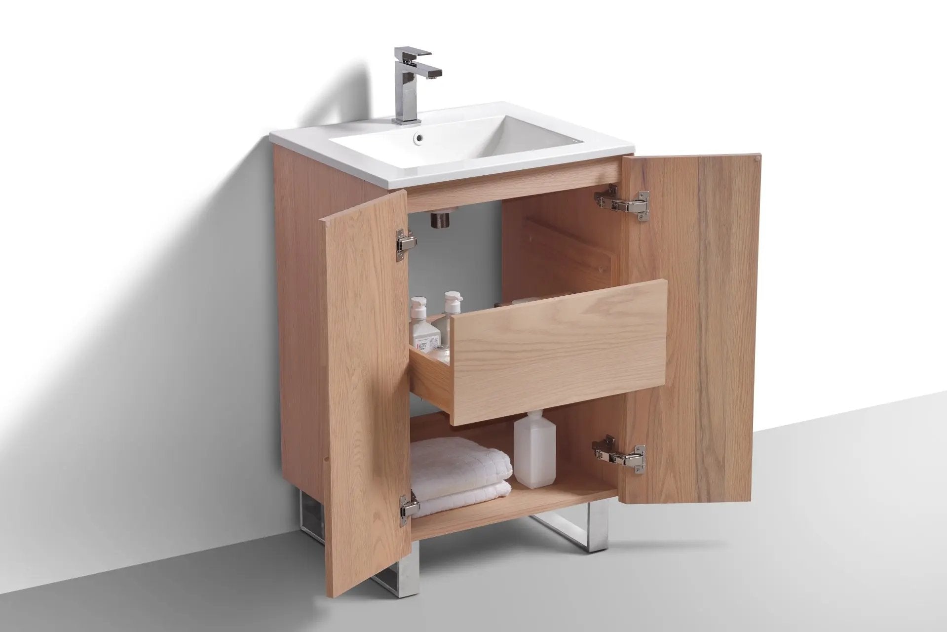 KubeBath 24” Fiore Free Standing Bathroom Vanity FSKSW24 - Plumbing Market