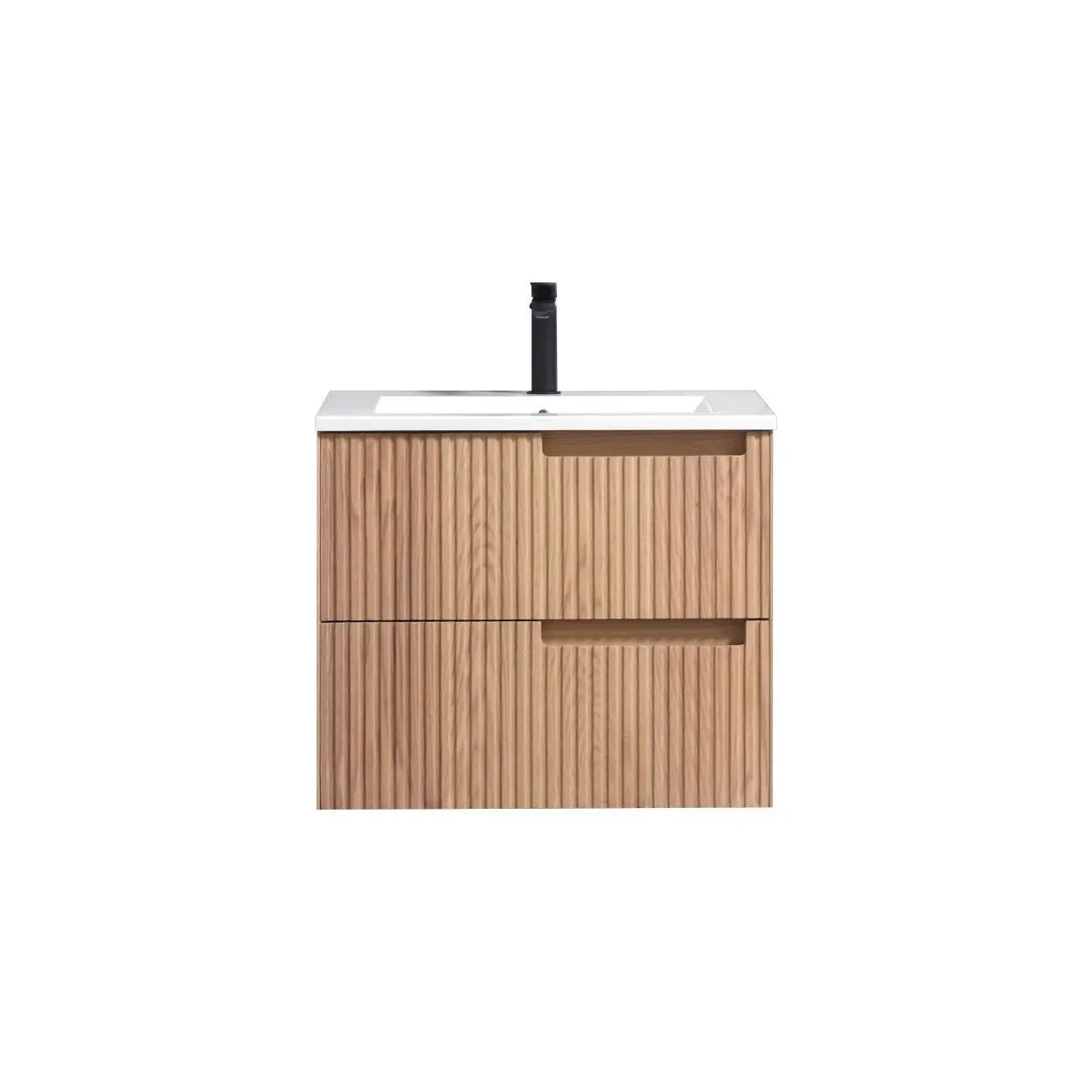 KubeBath 24” Fiore Modern Wall Mount Bathroom Vanity – Oakwood - Plumbing Market