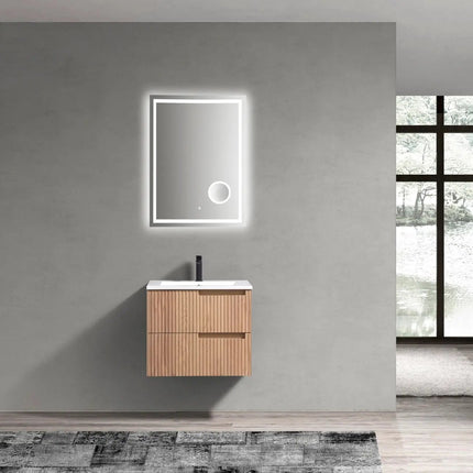 KubeBath 24” Fiore Modern Wall Mount Bathroom Vanity – Oakwood - Plumbing Market