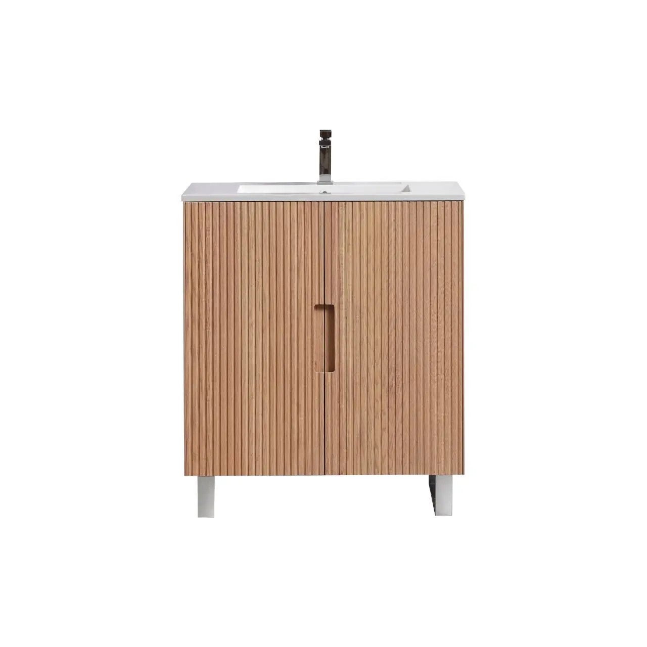 KubeBath 32” Fiore Free Standing Bathroom Vanity Oakwood FSKSW32 - Plumbing Market
