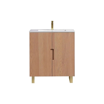 KubeBath 32” Fiore Free Standing Bathroom Vanity Oakwood FSKSW32 - Plumbing Market