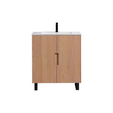 KubeBath 32” Fiore Free Standing Bathroom Vanity Oakwood FSKSW32 - Plumbing Market