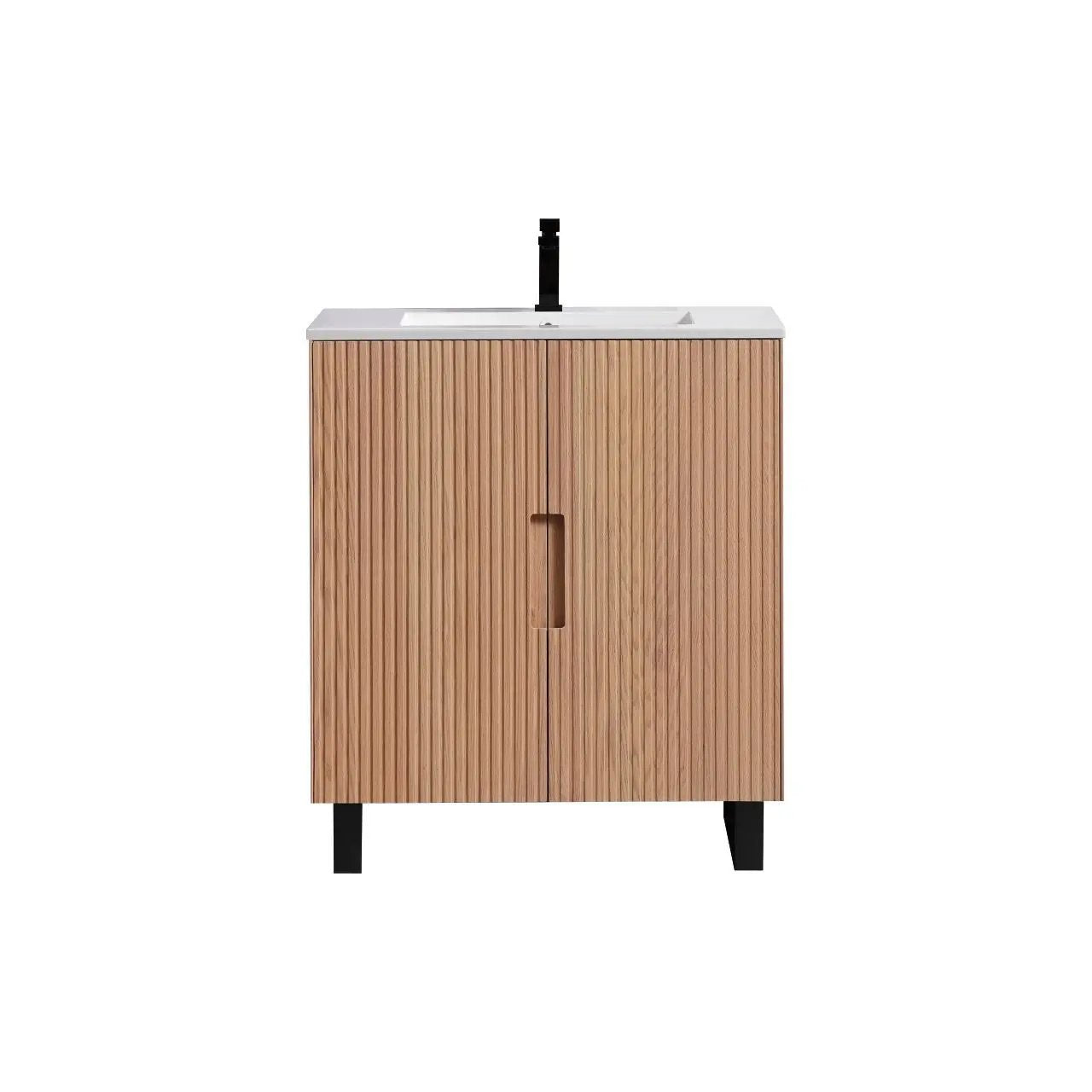 KubeBath 32” Fiore Free Standing Bathroom Vanity Oakwood FSKSW32 - Plumbing Market