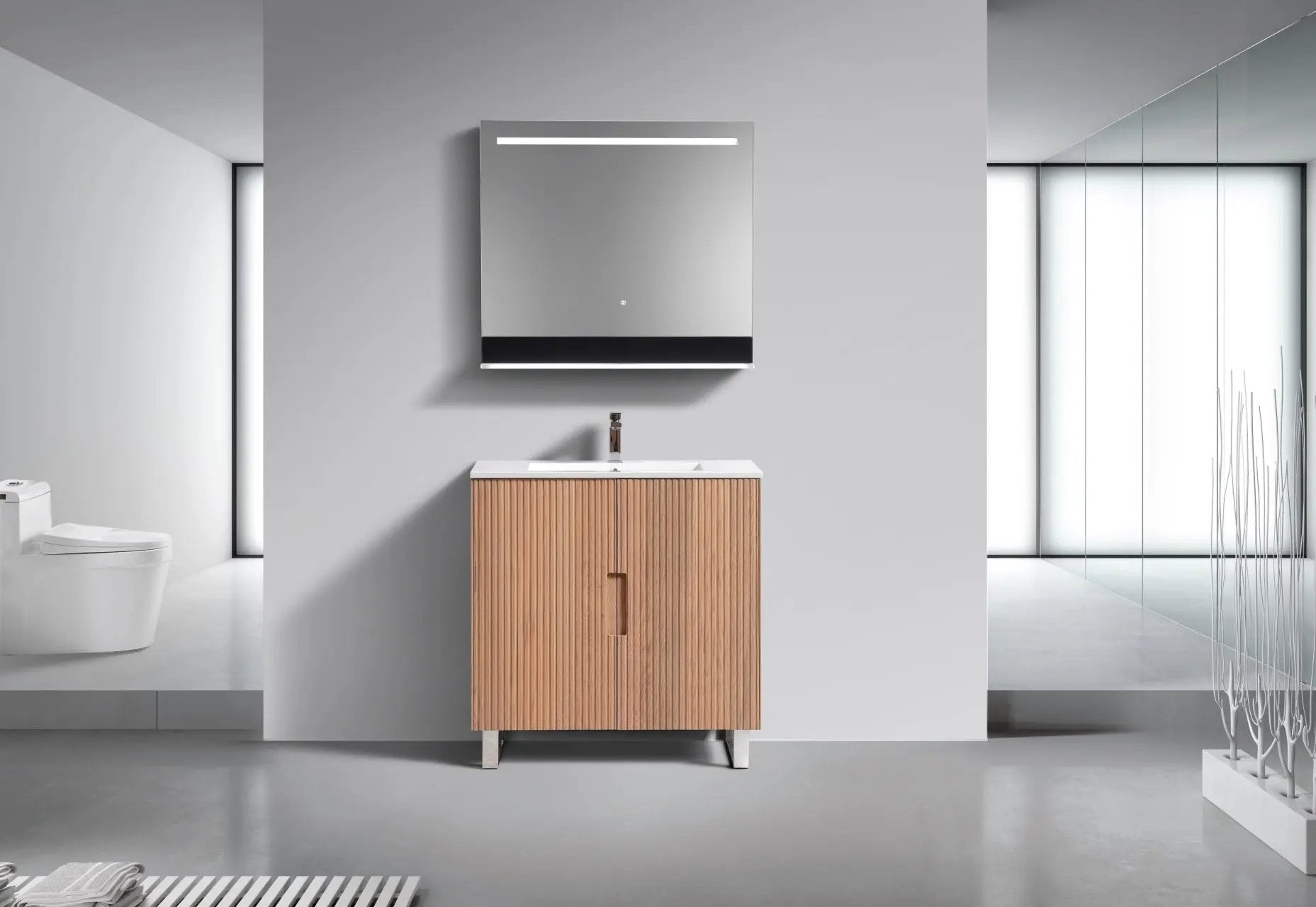 KubeBath 36” Fiore Free Standing Bathroom Vanity Oakwood FSKSW36 - Plumbing Market