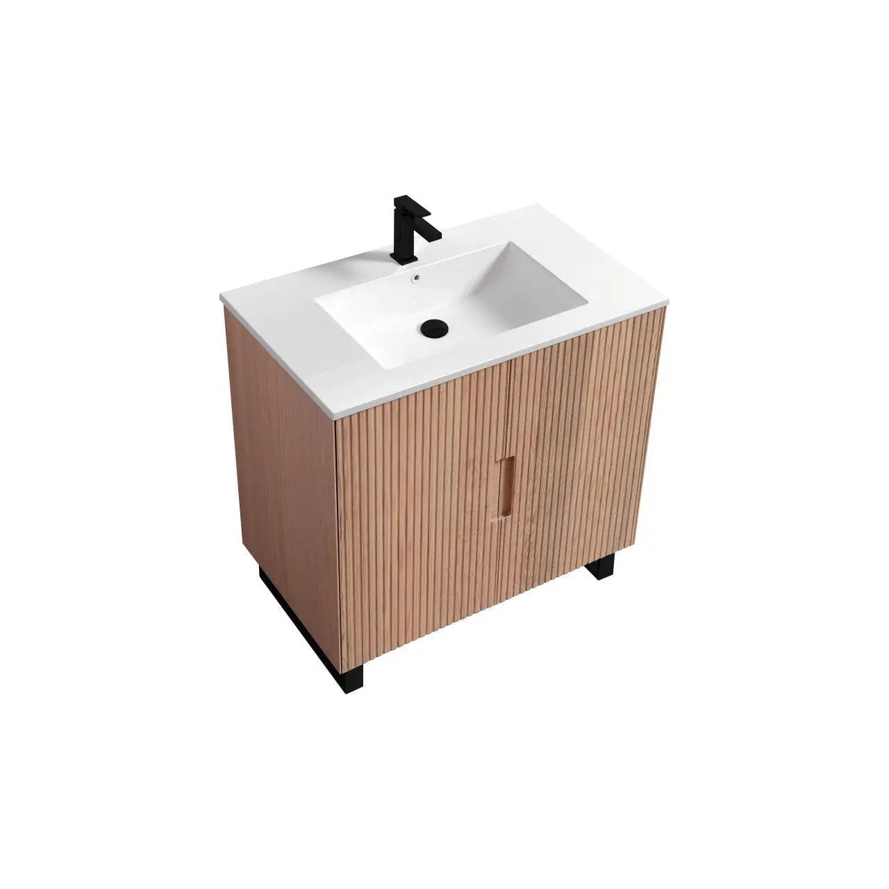 KubeBath 36” Fiore Free Standing Bathroom Vanity Oakwood FSKSW36 - Plumbing Market
