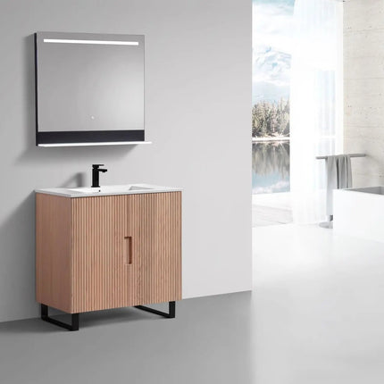 KubeBath 36” Fiore Free Standing Bathroom Vanity Oakwood FSKSW36 - Plumbing Market