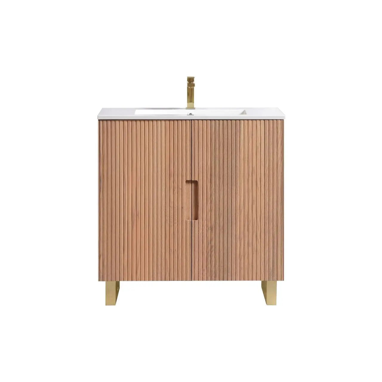 KubeBath 36” Fiore Free Standing Bathroom Vanity Oakwood FSKSW36 - Plumbing Market
