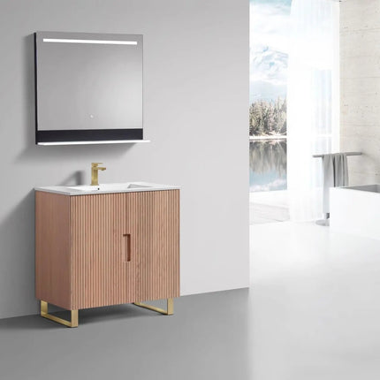 KubeBath 36” Fiore Free Standing Bathroom Vanity Oakwood FSKSW36 - Plumbing Market