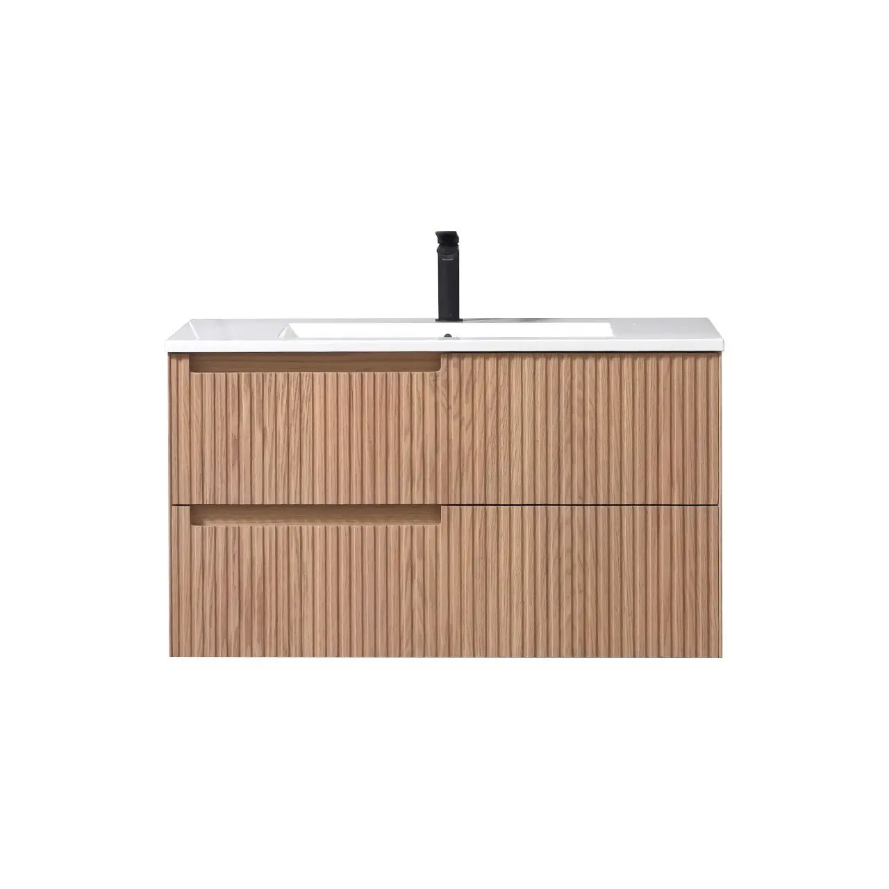 KubeBath 36” Fiore Modern Wall Mount Bathroom Vanity – Oakwood - Plumbing Market