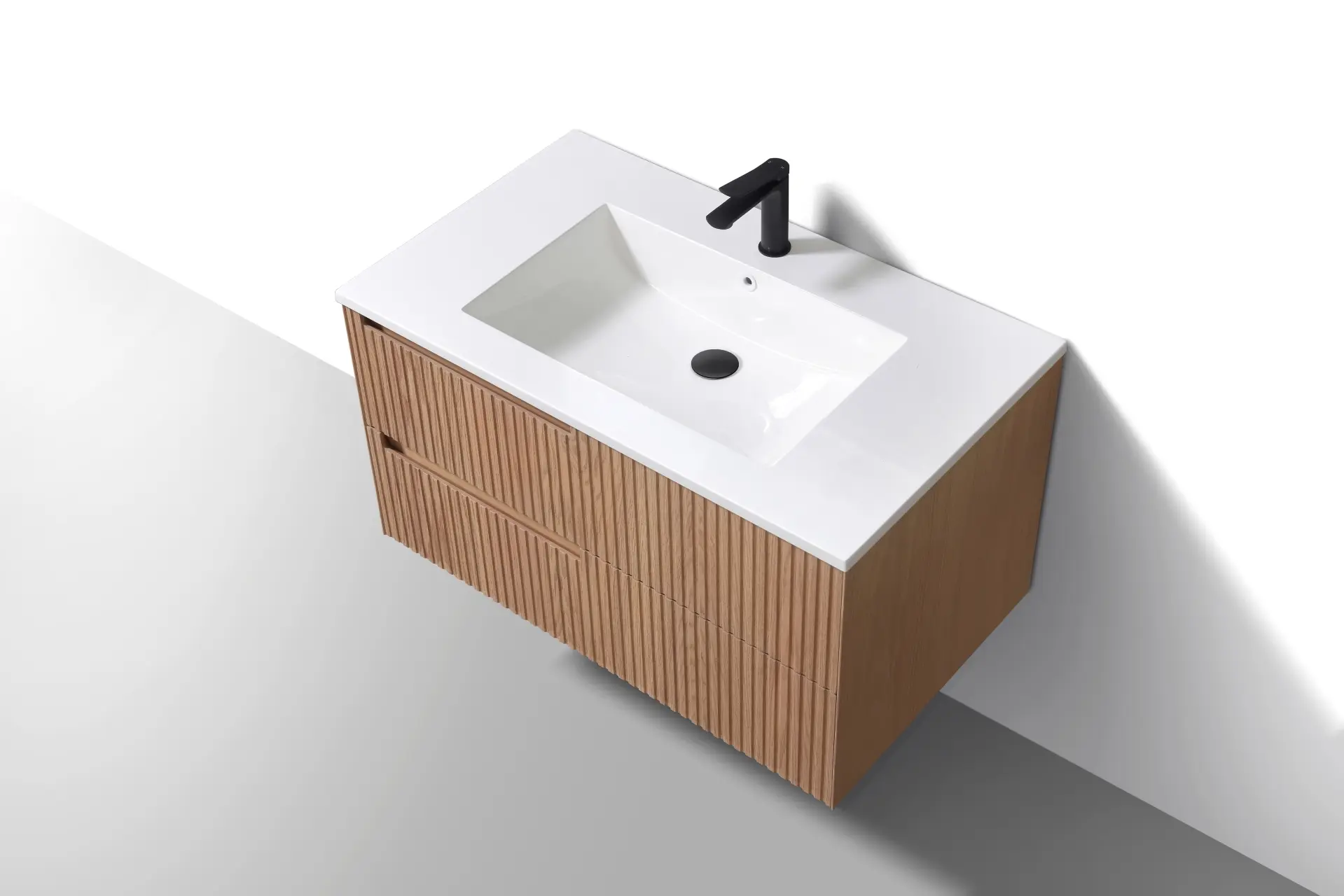 KubeBath 36” Fiore Modern Wall Mount Bathroom Vanity – Oakwood - Plumbing Market