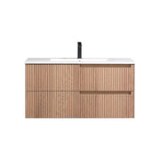 KubeBath 40” Fiore Modern Wall Mount Bathroom Vanity – Oakwood - Plumbing Market